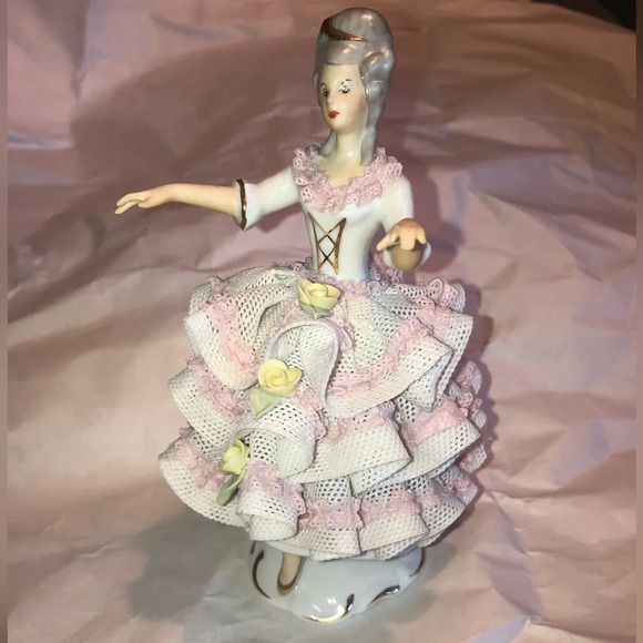 Dresden Other - Vintage Germany Dresden Lace Porcelain Figurine
